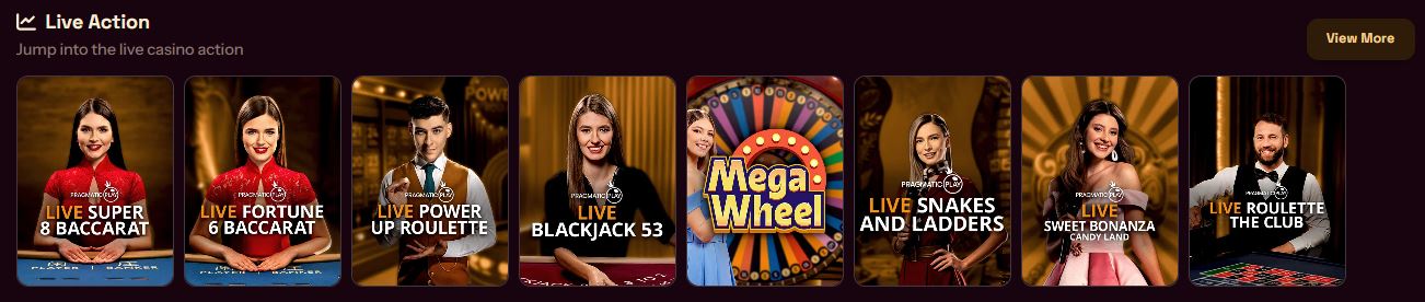 Play live casino games with real dealers at Grizzly's Quest